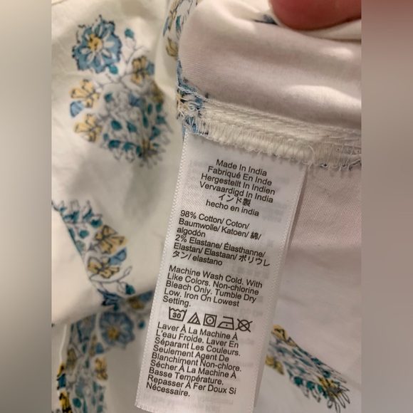 NWOT JCREW Floral print  yellow and blue flowers button down shirt size Medium - Picture 5 of 6